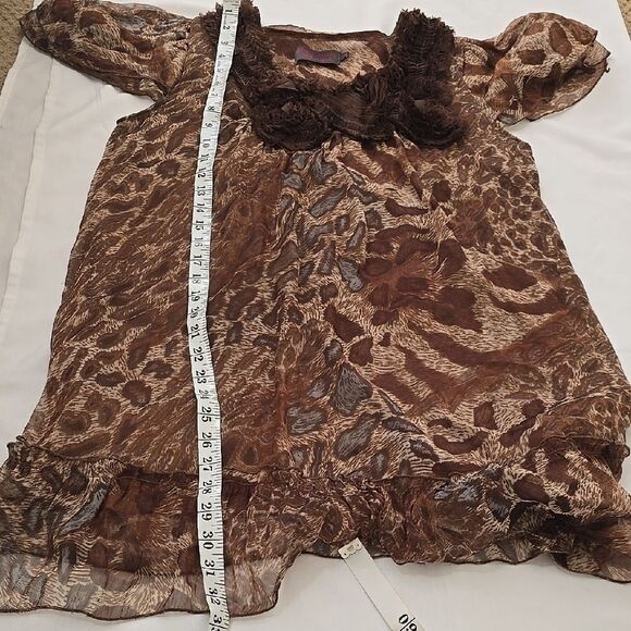 Pretty Angel Brown Patterned Kids Dress - Picture 5 of 7